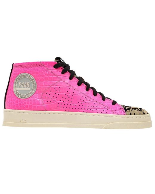 P448 Pink Rocky Leather Sneaker