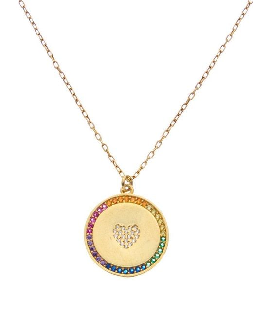 Argento Vivo Metallic Vermeil Cz Heart Necklace