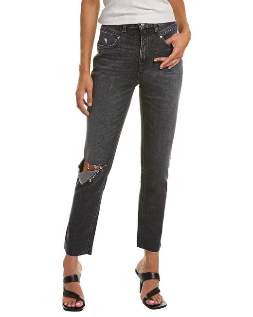 Hudson Holly Washed Black High-rise Straight Jean