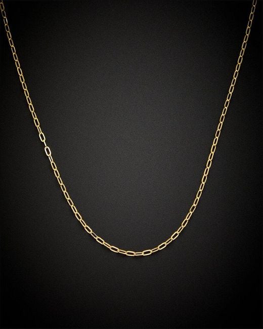 Italian Gold Black 14k Paperclip Chain Necklace