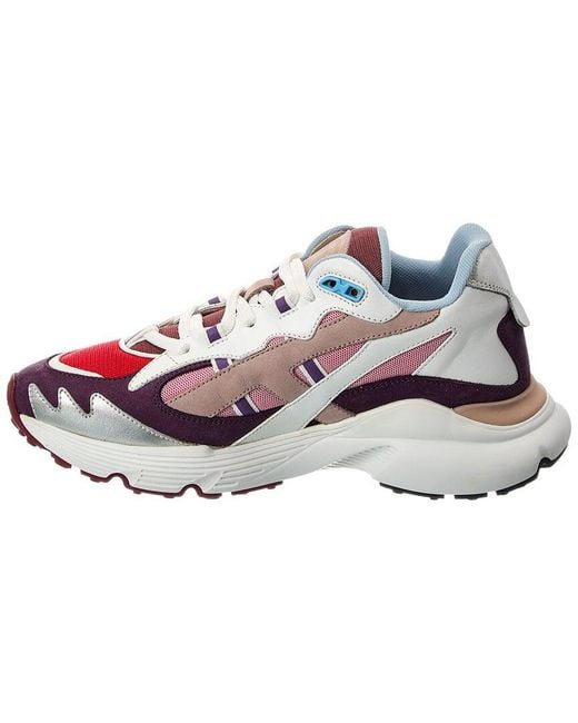 Tod's Pink Allacciata Mesh & Leather Sneaker