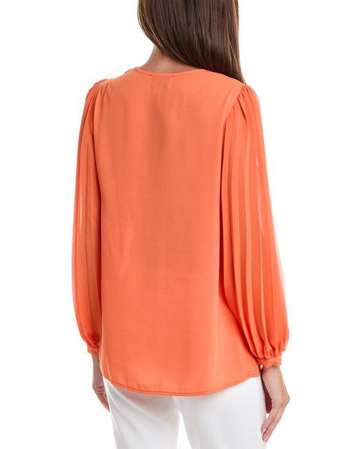 Joseph Ribkoff Orange Balloon Sleeve Top