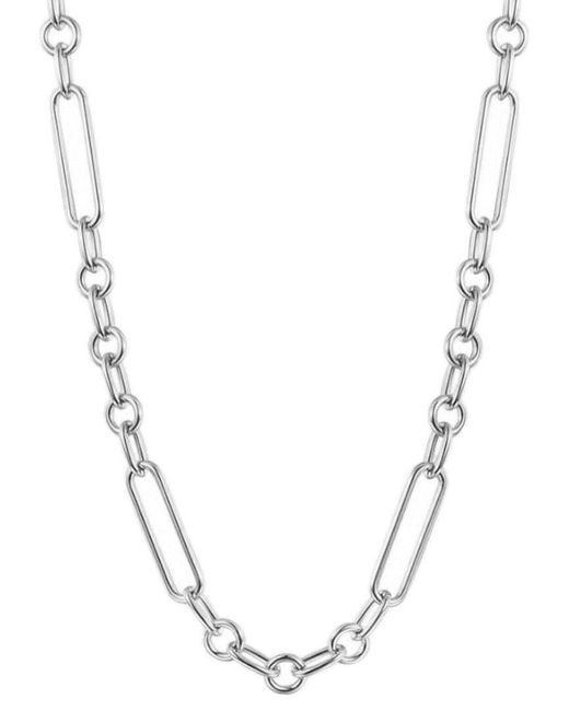 Jane Basch Metallic Cool Steel Stainless Steel Paperclip Chain Necklace