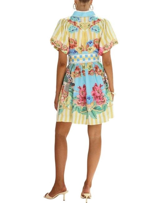 Esea Blue Linen-Blend Mini Dress
