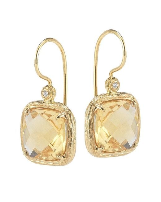 Reiss Metallic Color Collection 14K 3.79 Ct. Tw. Diamond & Citrine Earrings