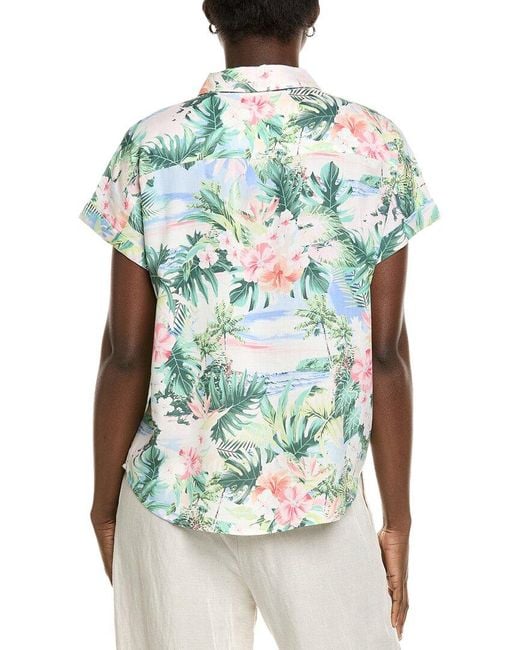 Tommy Bahama Green Ocean Vida Silk Camp Shirt