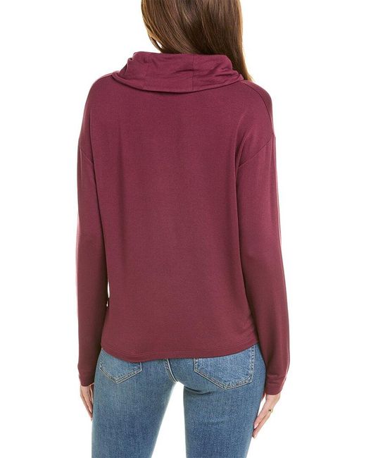 Splendid Red Supersoft Bliss Cowl Neck Sweater