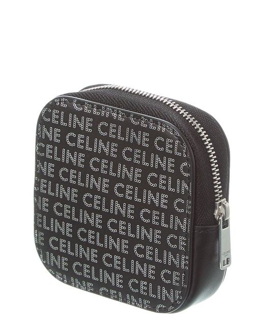 Céline Gray Squared Leather Coin Purse