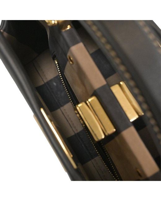 Fendi Black Dark Brown Leather Peekaboo Mini Bag (authentic Pre-loved)