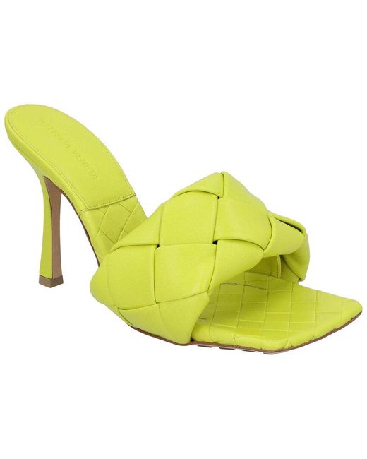 Bottega Veneta Yellow Lambskin Leather Lido Mule, Never Worn (Authentic Pre-Loved)