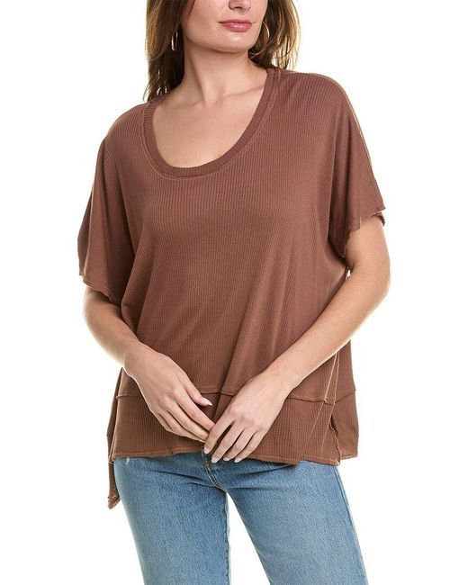 Project Social T Brown Dalette Scoop Rib T-shirt