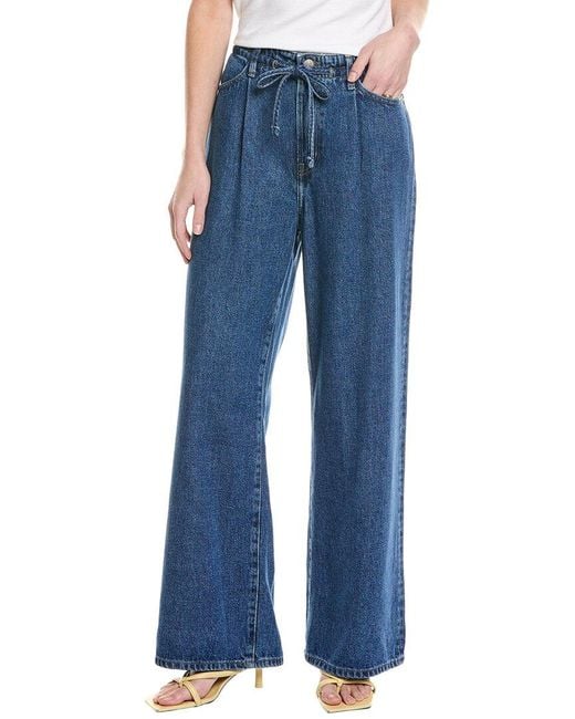 FRAME Blue Drawstring Ghost Wide Leg Jean