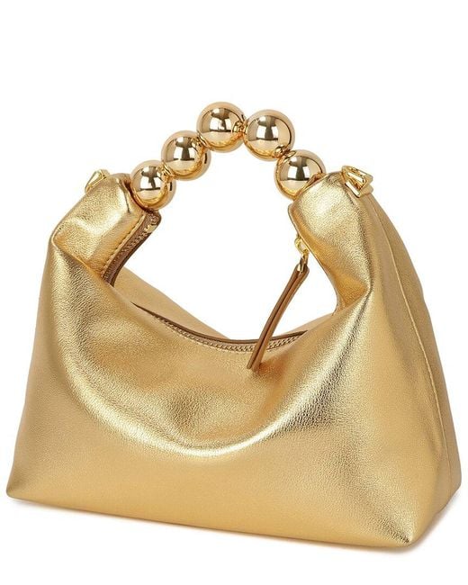 Tiffany & Fred Paris Smooth Metallic Leather Top-Handle Crossbody