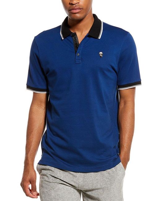 Karl Lagerfeld Cotton Core Karl Head Polo Shirt in Blue for Men | Lyst ...