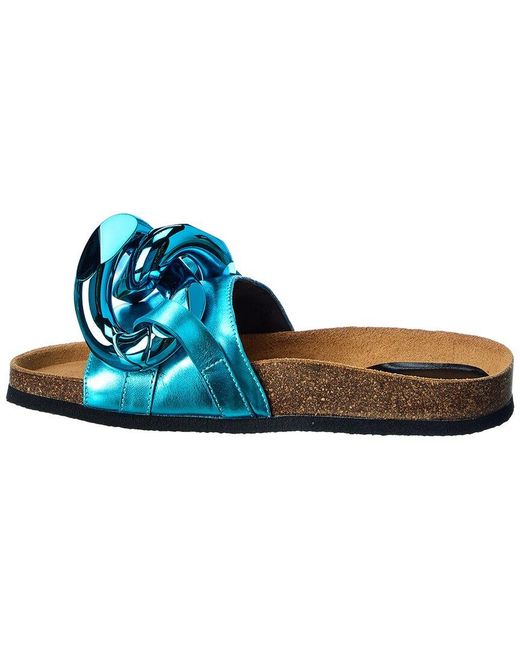 J.W. Anderson Blue Chain Leather Sandal