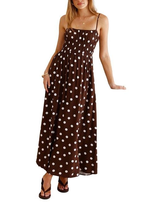 LOEY Brown Printed Maxi Dress