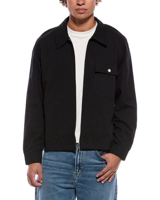 PANGAIA Black Linen-Blend Jacket for men
