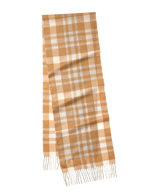 Amicale Cashmere Natural Exploded Plaid Cashmere Scarf