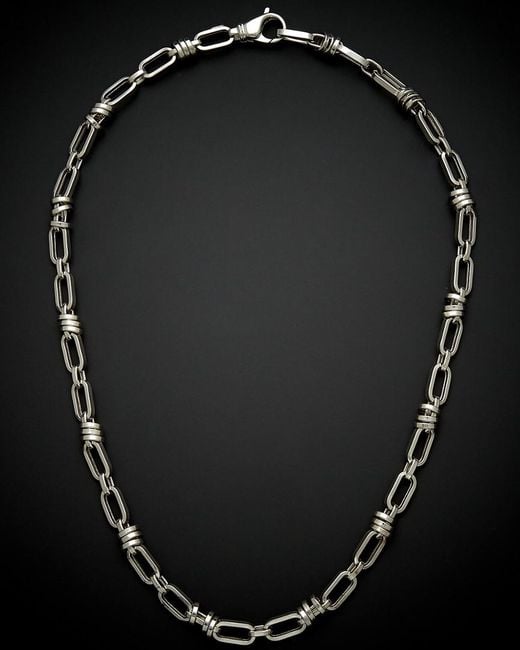 Italian Gold Black 14k Bullet Link Necklace