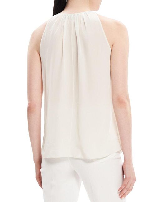 Theory White Cutaway Tie Top