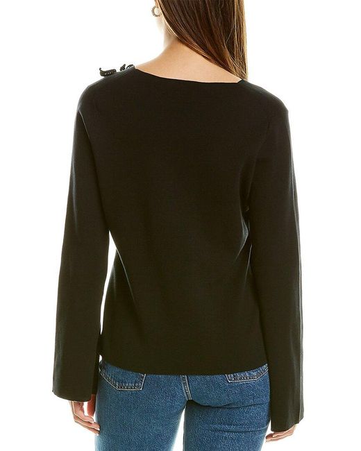 Rebecca Taylor Green Slim V-Neck Pullover