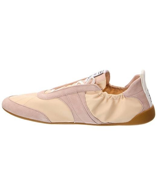Chloé Pink Kick Nylon & Suede Sneaker