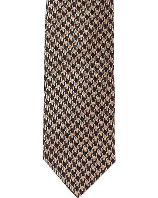 Boss Natural Medium Beige Allover Pattern Silk Tie for men