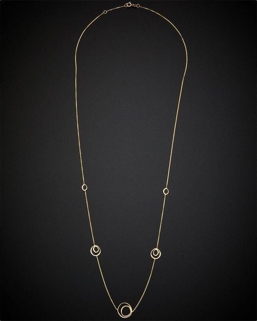 Italian Gold Black 14k Imperfect Circles Station Necklace