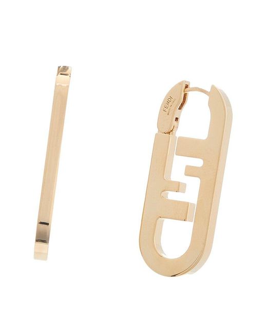 Fendi White O'lock Earrings