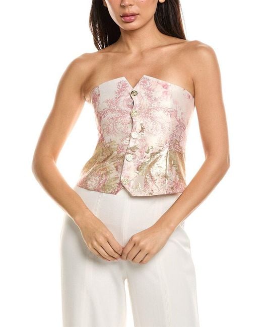 Alice + Olivia White Kelcey Strapless Vest