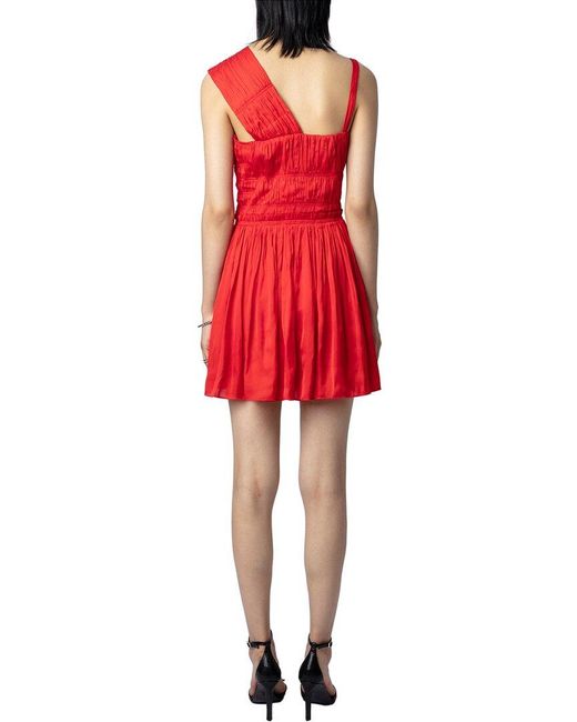 Zadig & Voltaire Red Roselie Satin Dress
