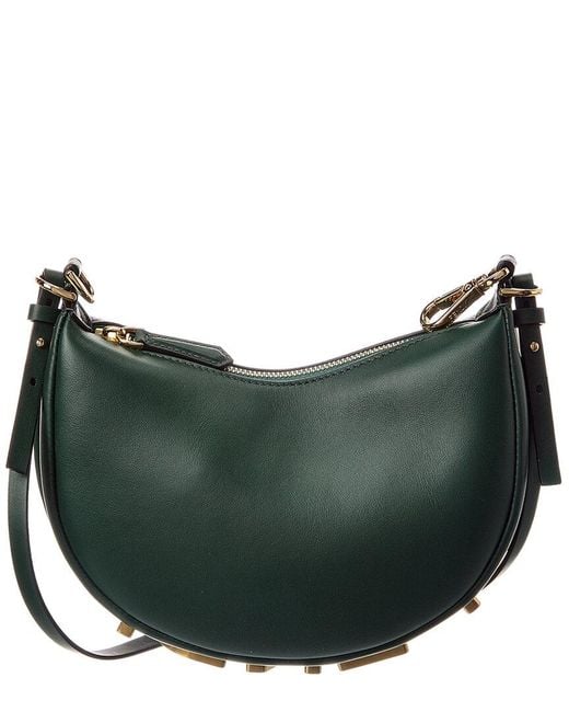 Fendi Green Graphy Mini Leather Hobo Bag