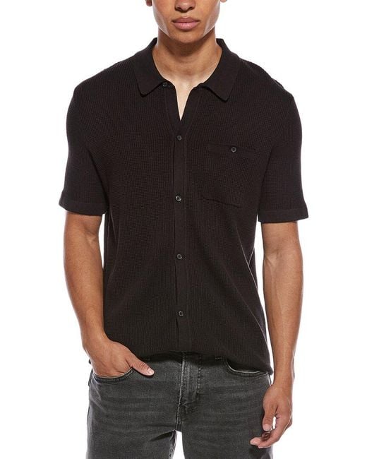 Scotch & Soda Black Button Sweater for men