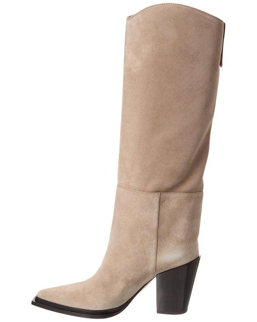 Jimmy Choo Natural Cece 80 Suede Knee-high Boot