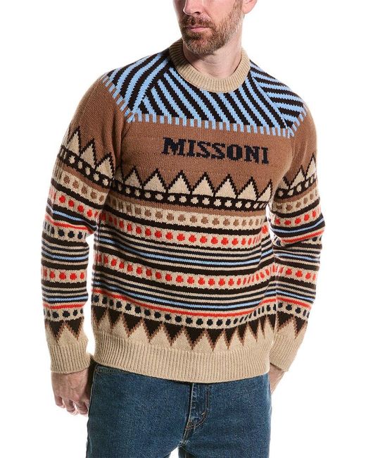 Missoni Gray Wool-blend Crewneck Sweater for men
