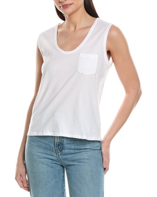 James Perse White Set Of 2 Pocket Tank