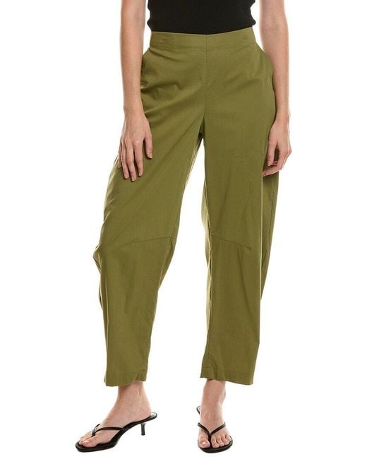 Anne Klein Green Elastic Back Barrel Leg Pant