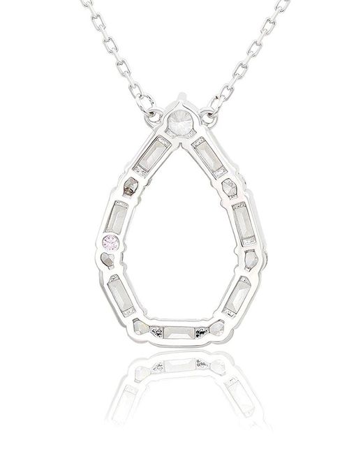 Suzy Levian White Silver Cz Necklace