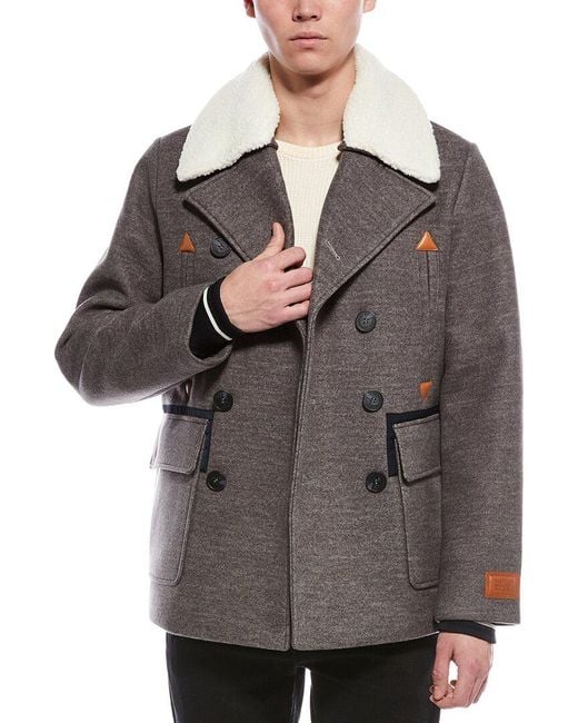 Scotch & Soda Gray Izak Peacoat for men