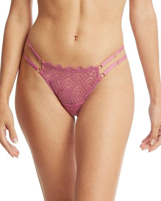 Hanky Panky Pink Strappy Lace Thong