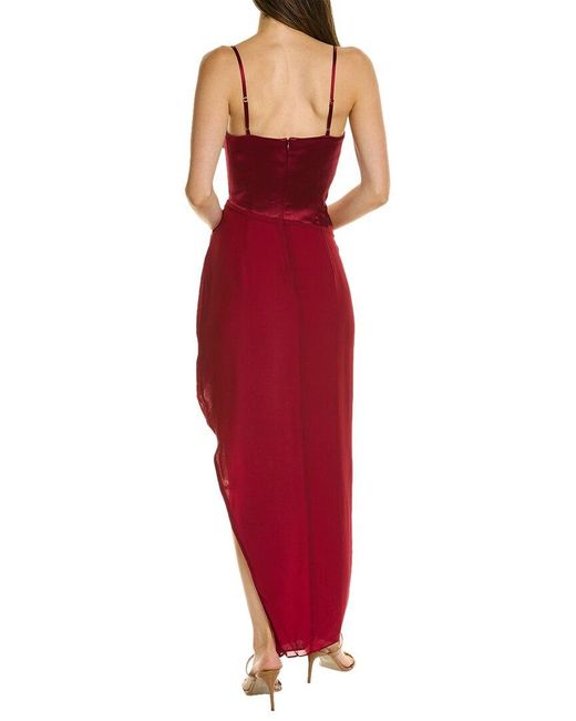 Nicholas Red Solara Silk-blend Gown