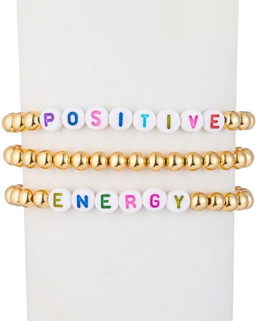 Eye Candy LA Metallic Positive + Energy Bracelet Set