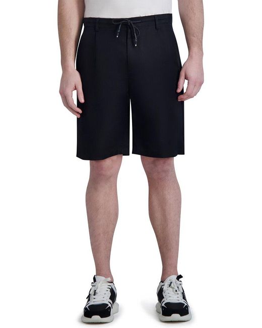 Karl Lagerfeld Black Linen-Blend Short for men