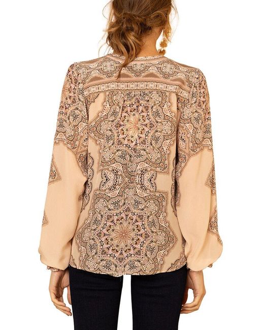 Hale Bob Natural Layne Silk Top