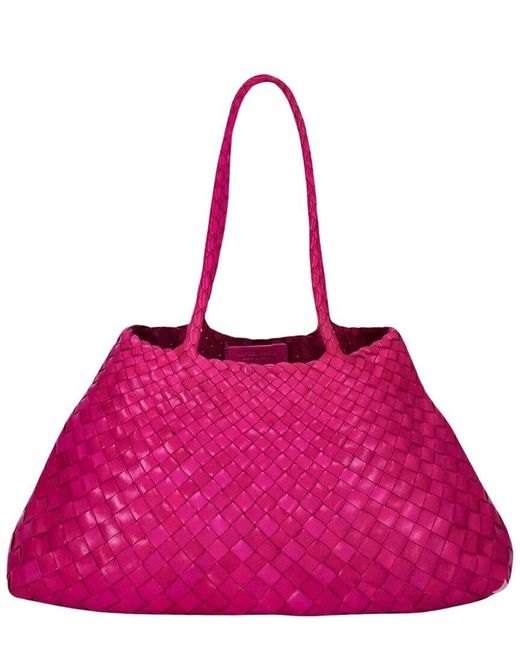 Dragon Diffusion Pink Santa Croce Big Leather Tote