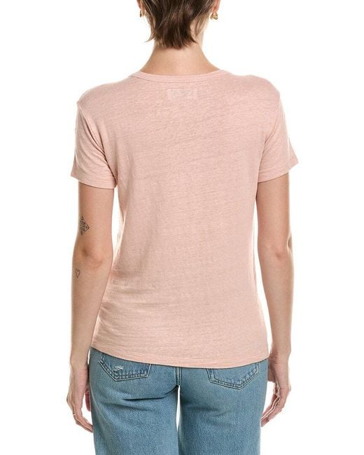 Officine Generale Blue Lara Linen-Blend T-Shirt