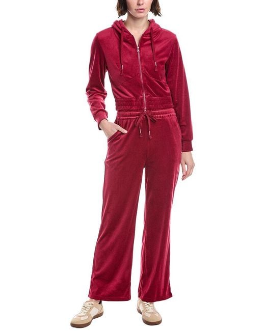 Marion Red 2pc Wide Leg Pant & Hoodie Set