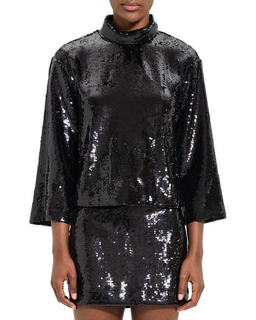 Theory Black Roll Neck Top