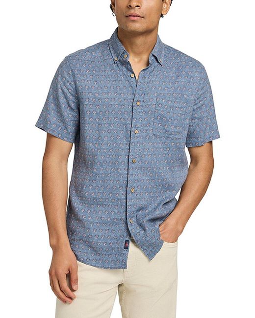 Faherty Brand Blue Breeze Linen-Blend Shirt for men