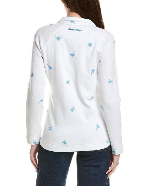 Tommy Bahama White Aruba Tossed Palm Full Zip Sweatshirt